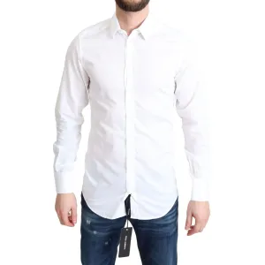 Dolce & Gabbana Elegant White Cotton Dress Shirt Slim Fit