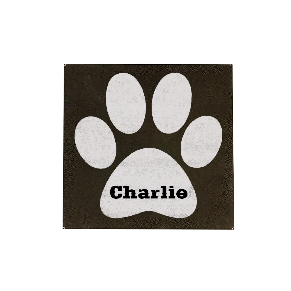 10" x 10" SIGN - PAW PRINT - BLACK - CUSTOM