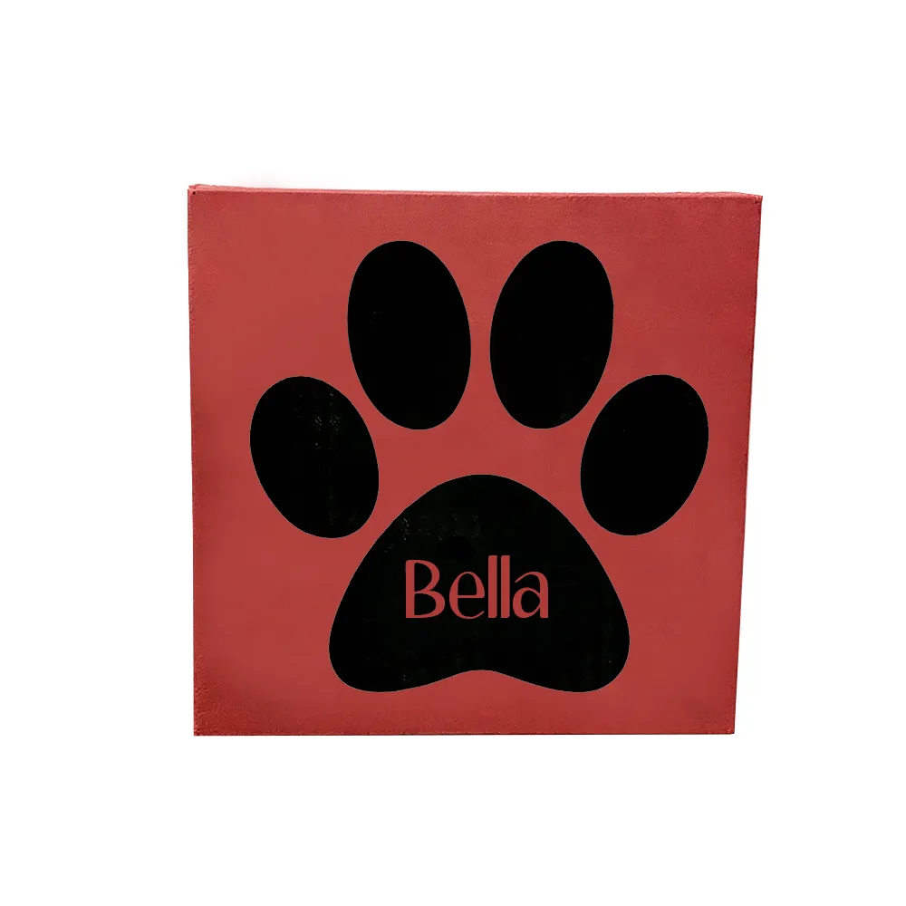 10" x 10" SIGN - PAW PRINT - RED - CUSTOM