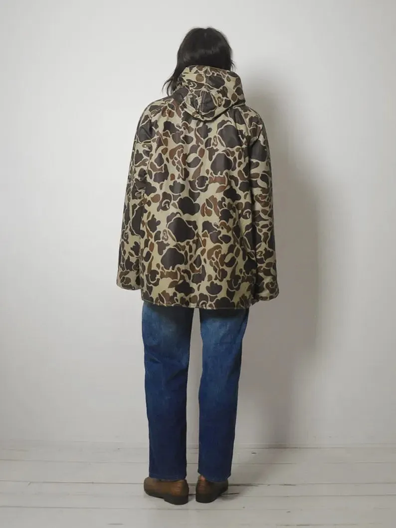 1980's Camo Quilted Rain Jacket