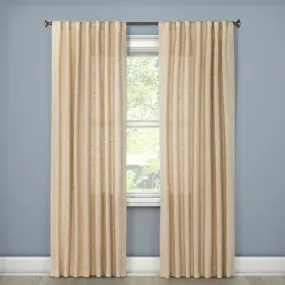 1pc 54"x95" Light Filtering Textured Weave Window Curtain Panel Cream -