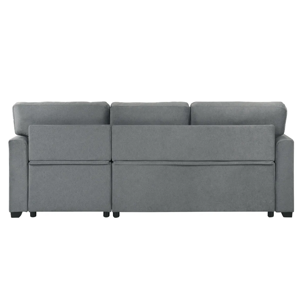 2-Piece Grey Sectional with Pull-Out Sleeper & Reversible Storage Chaise