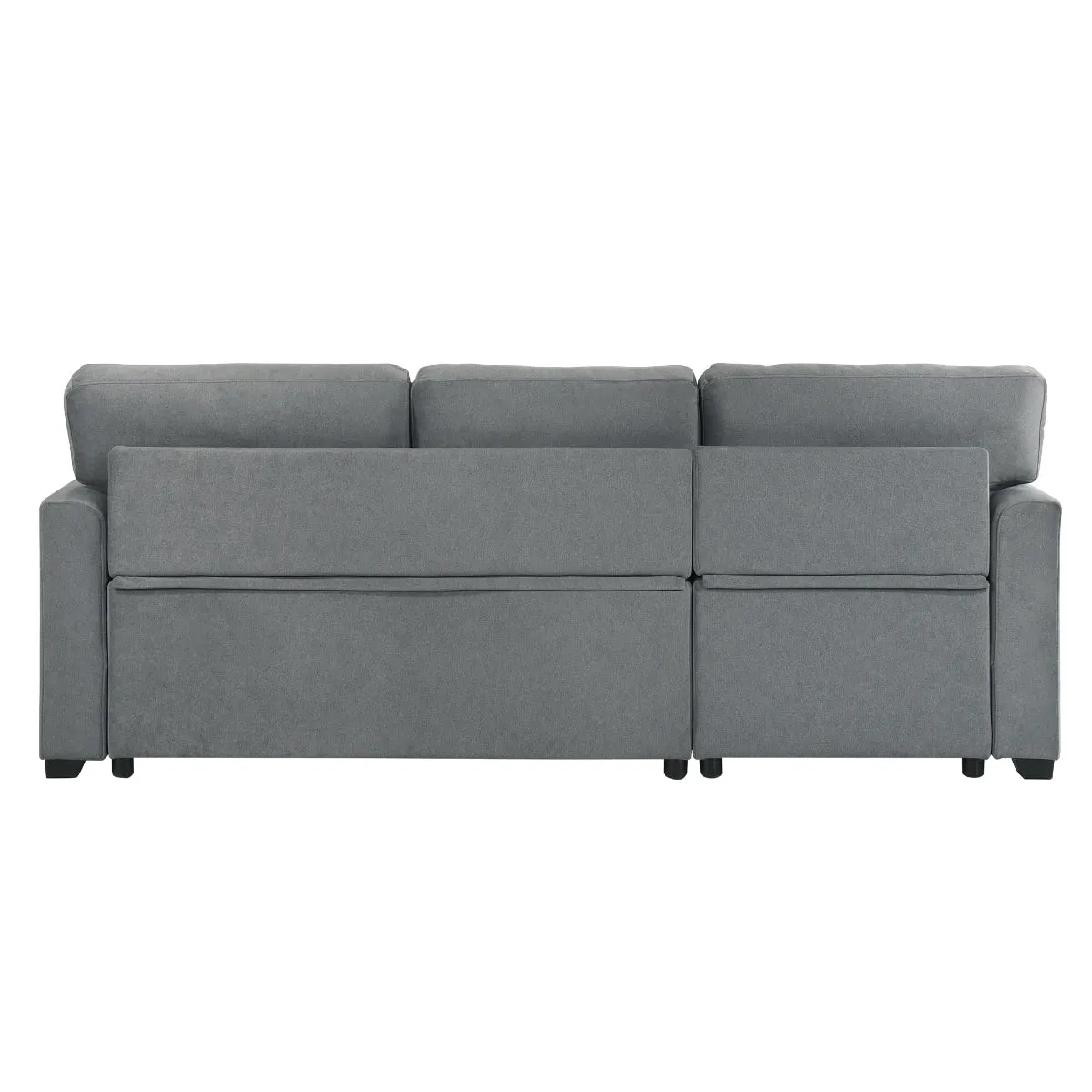 2-Piece Grey Sectional with Pull-Out Sleeper & Reversible Storage Chaise