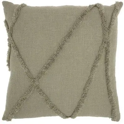 24"x24" Oversized Distressed Diamond Square Throw Pillow Green - Mina Victory