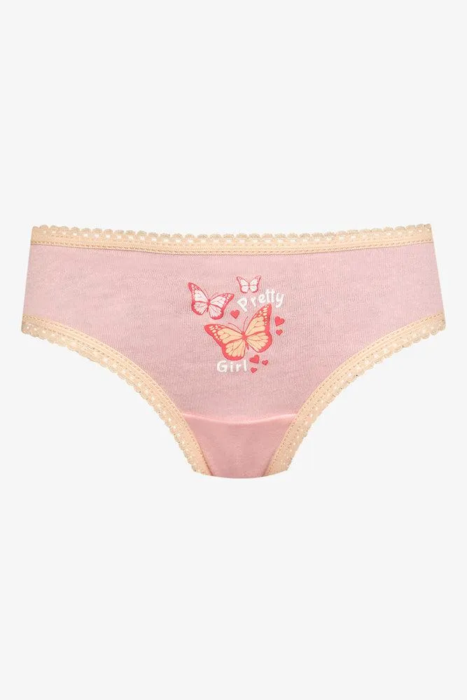 7 Pack Butterfly Bikini Panties Pink