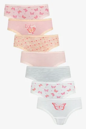 7 Pack Butterfly Bikini Panties Pink