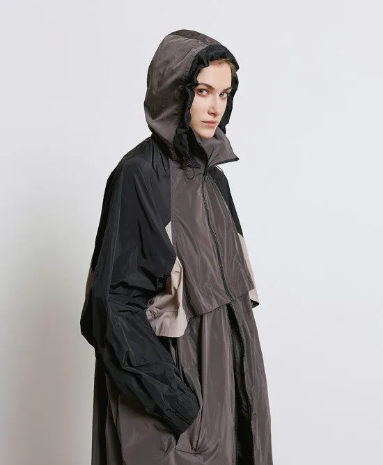 Access Fashion Long Jacket Raincoat With A Hood