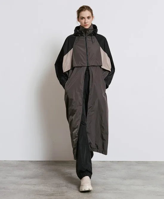 Access Fashion Long Jacket Raincoat With A Hood