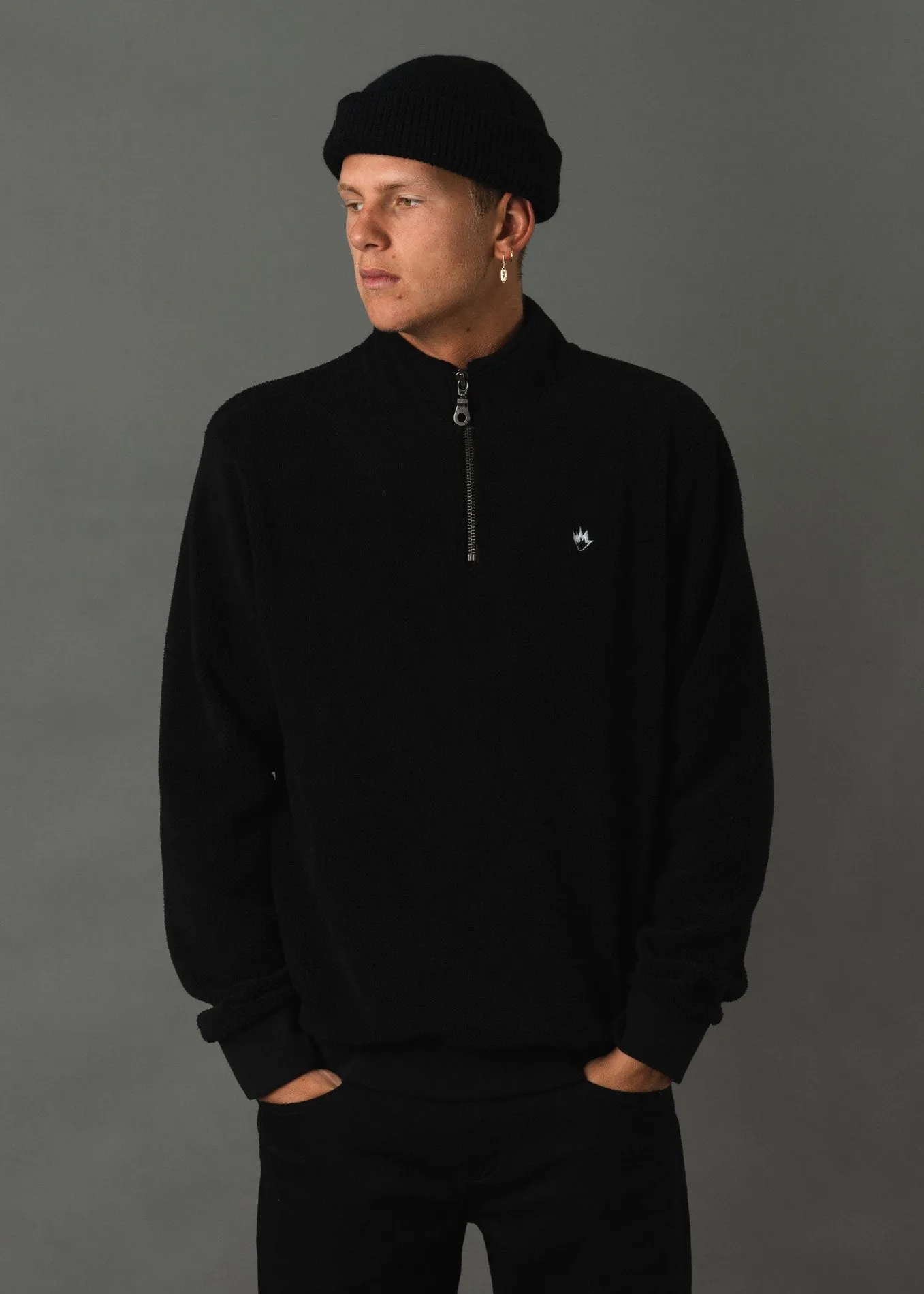 Afends Mens Cyrus - Half Zip Crew