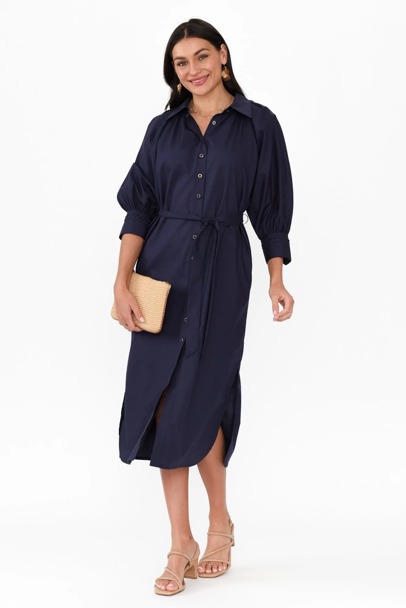 Almighty Navy Shirt Dress