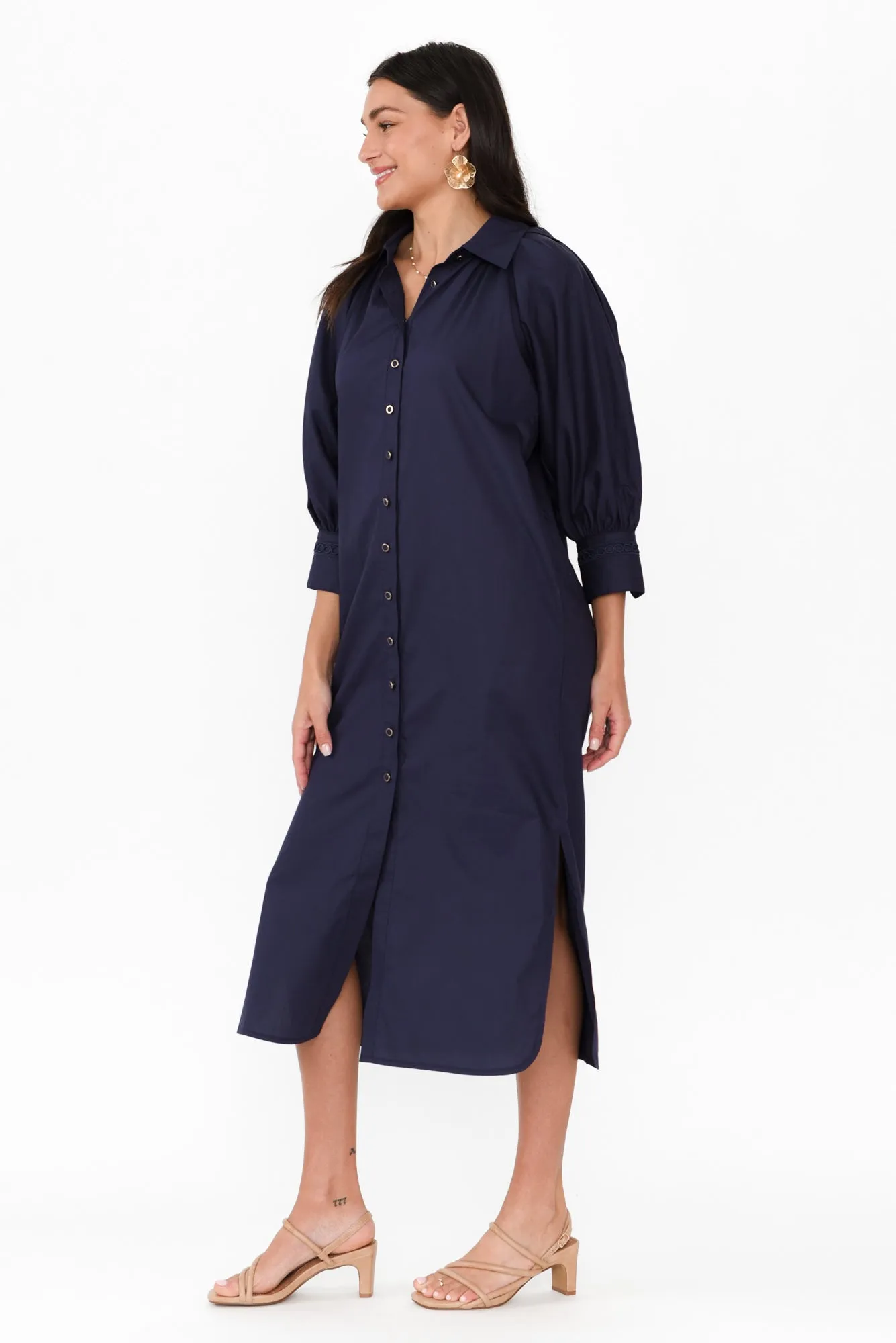 Almighty Navy Shirt Dress