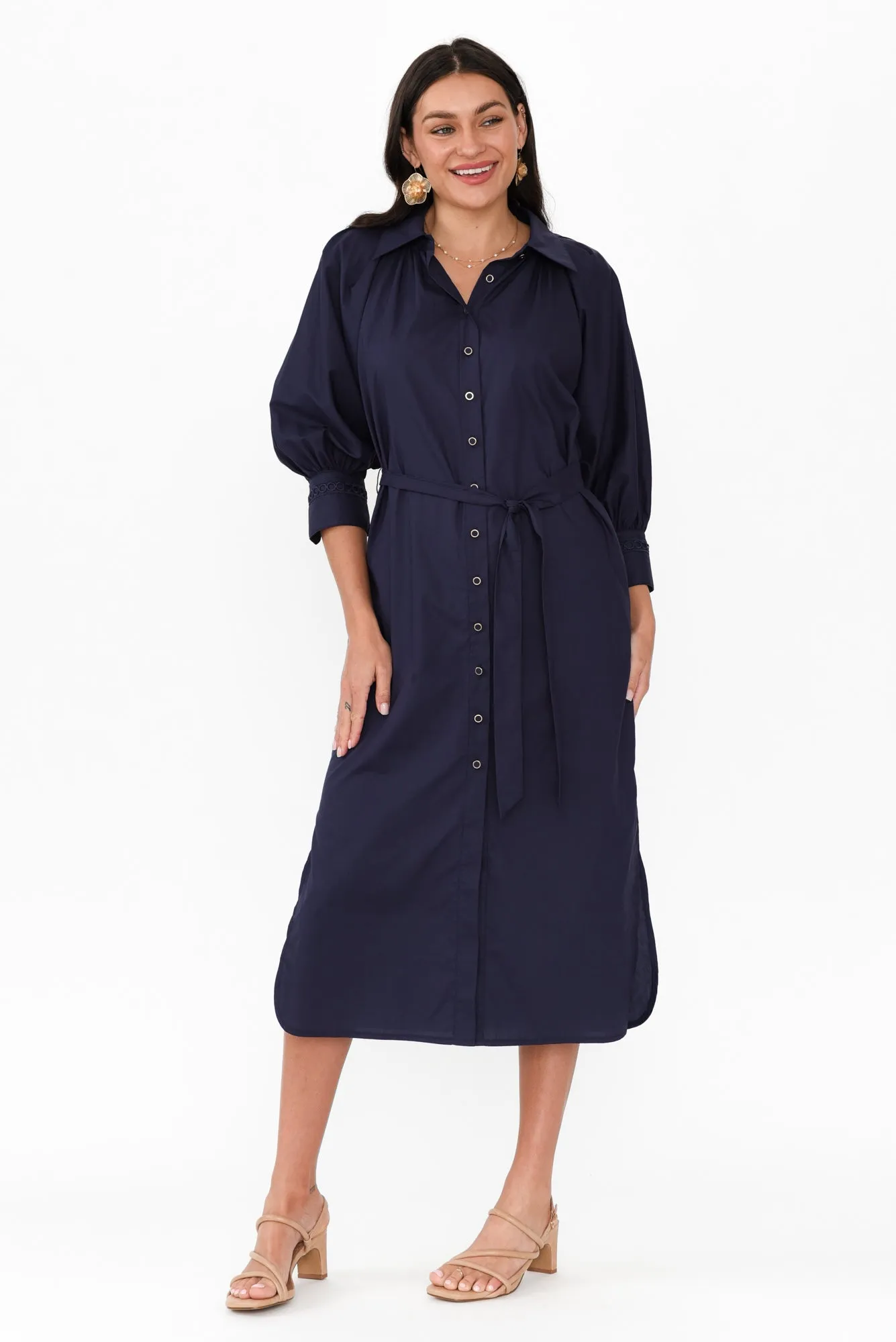 Almighty Navy Shirt Dress