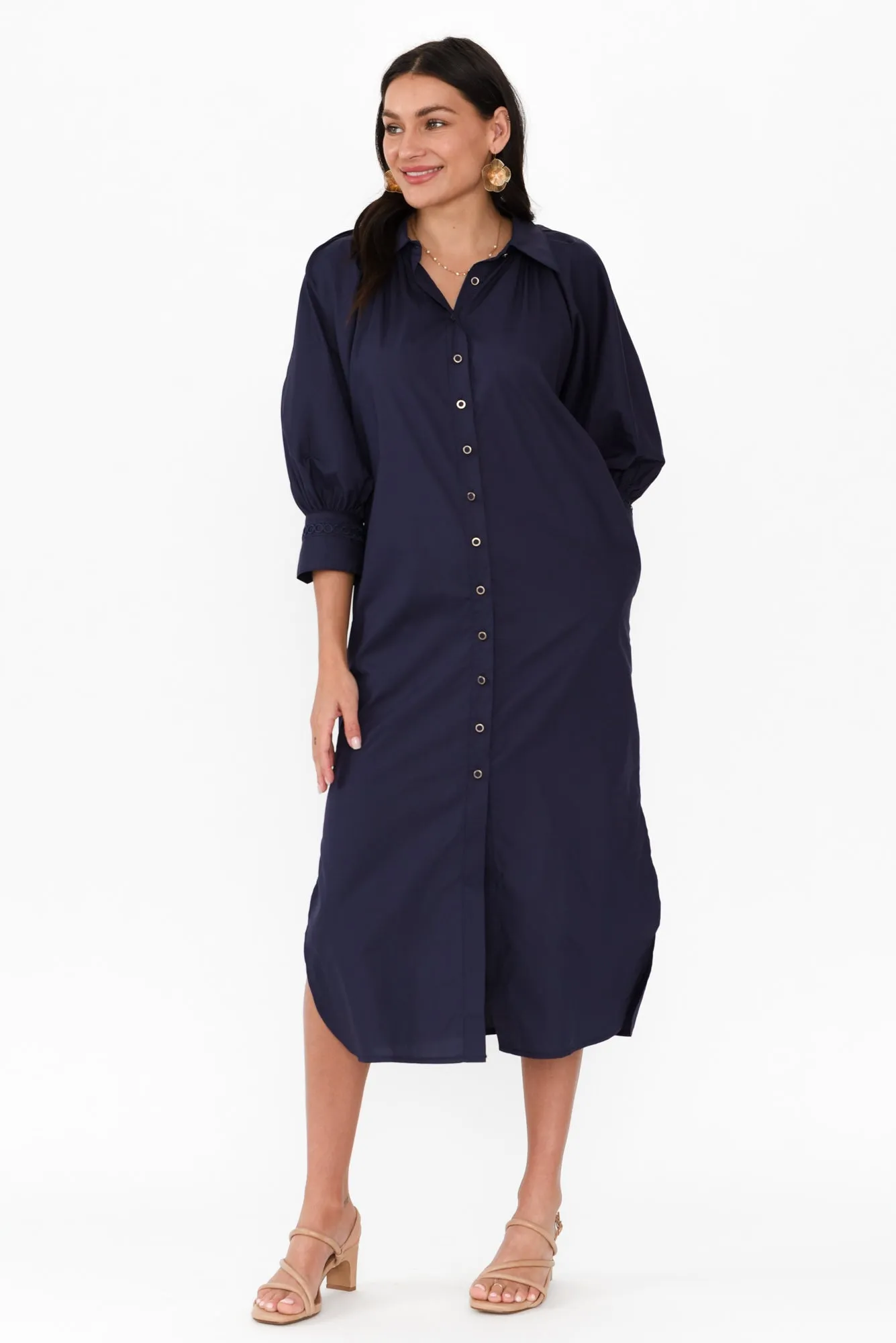 Almighty Navy Shirt Dress