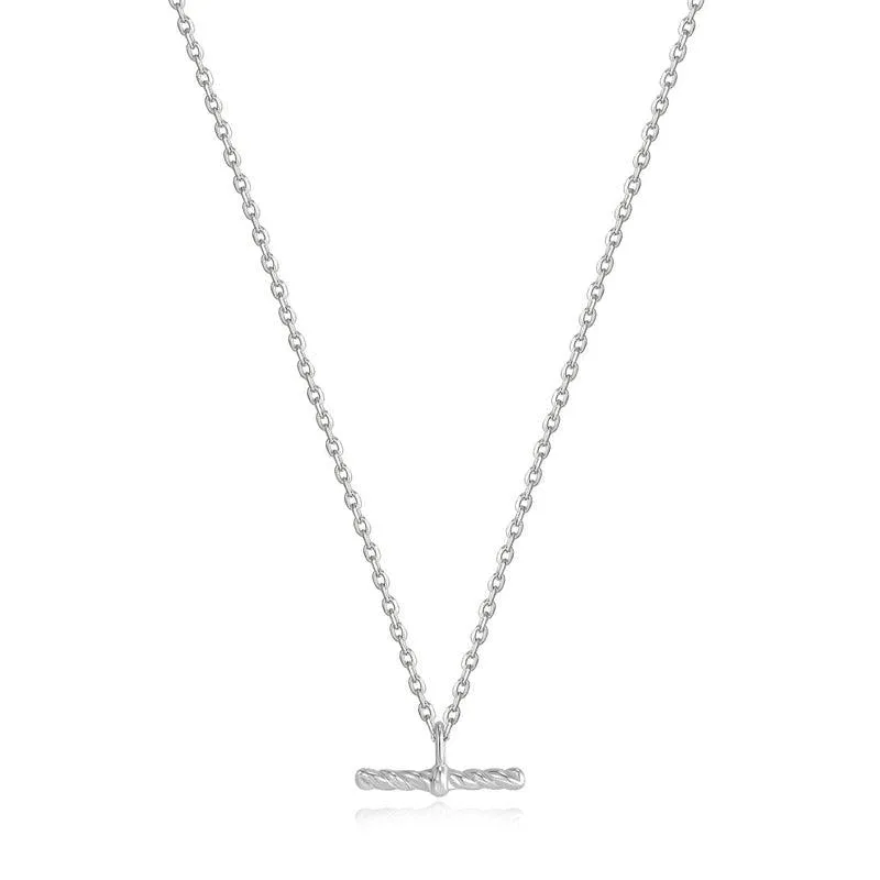 Ania Haie Silver Rope T-Bar Necklace