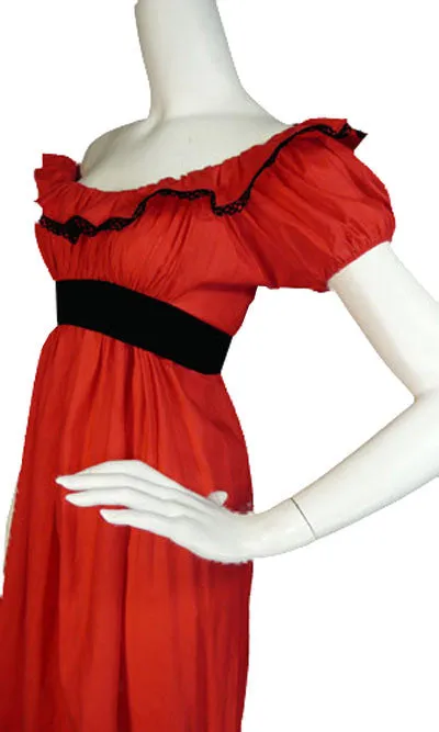 Anne Fogarty Red Vintage Dress with Matching Shawl