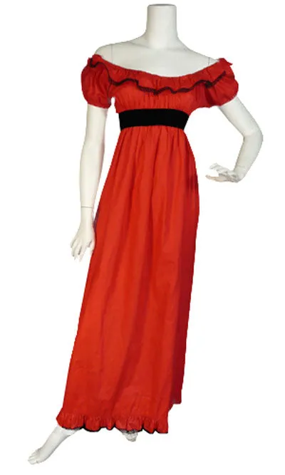 Anne Fogarty Red Vintage Dress with Matching Shawl