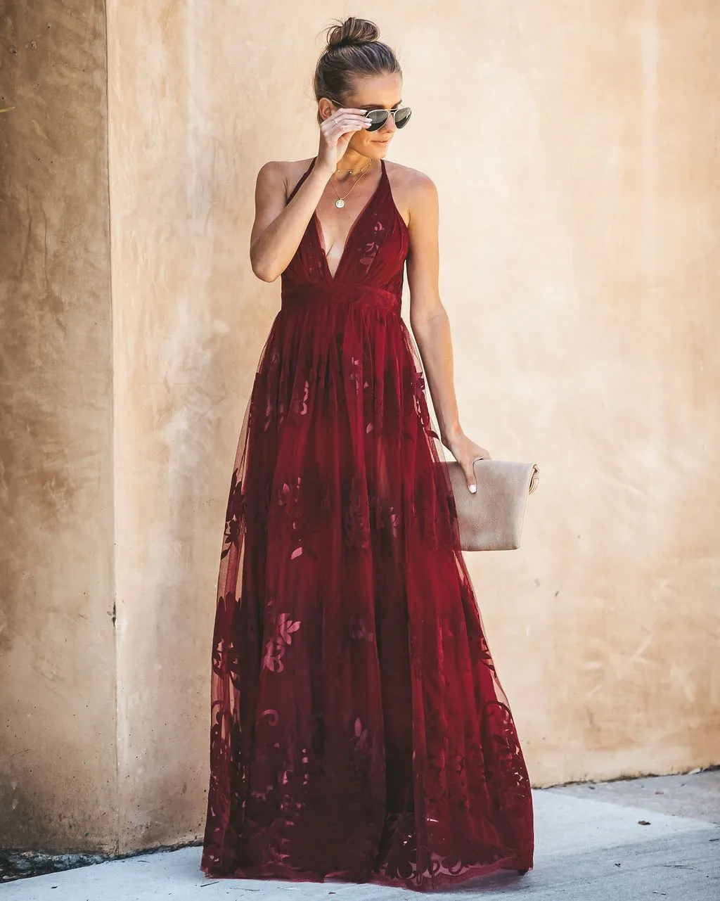 Antonia Maxi Dress - Wine