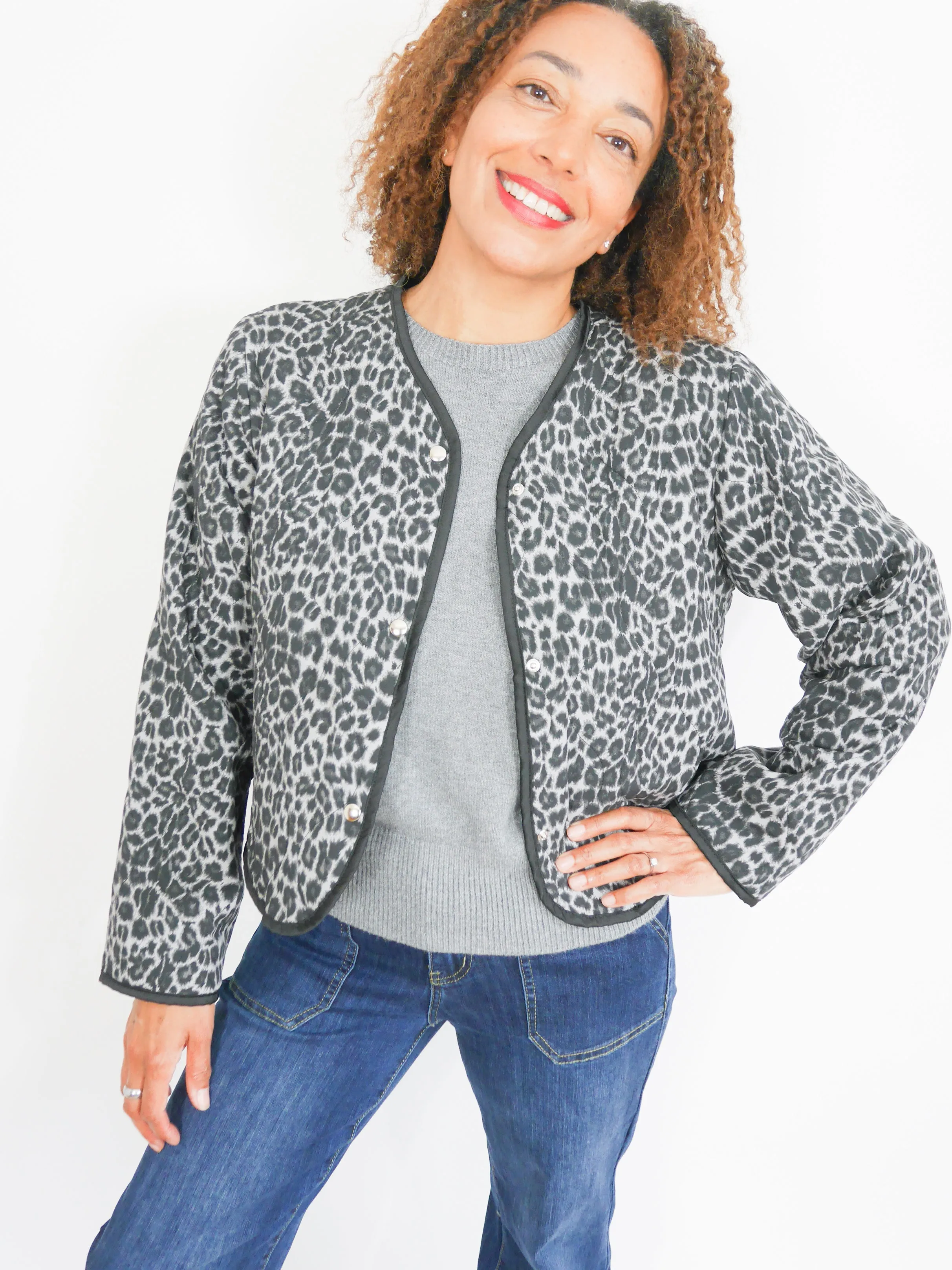 Bailey Jacket Charcoal Leopard