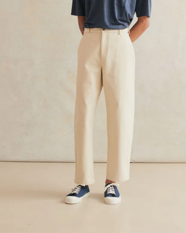 Balloon Trouser Heavy Cotton Drill - Cream