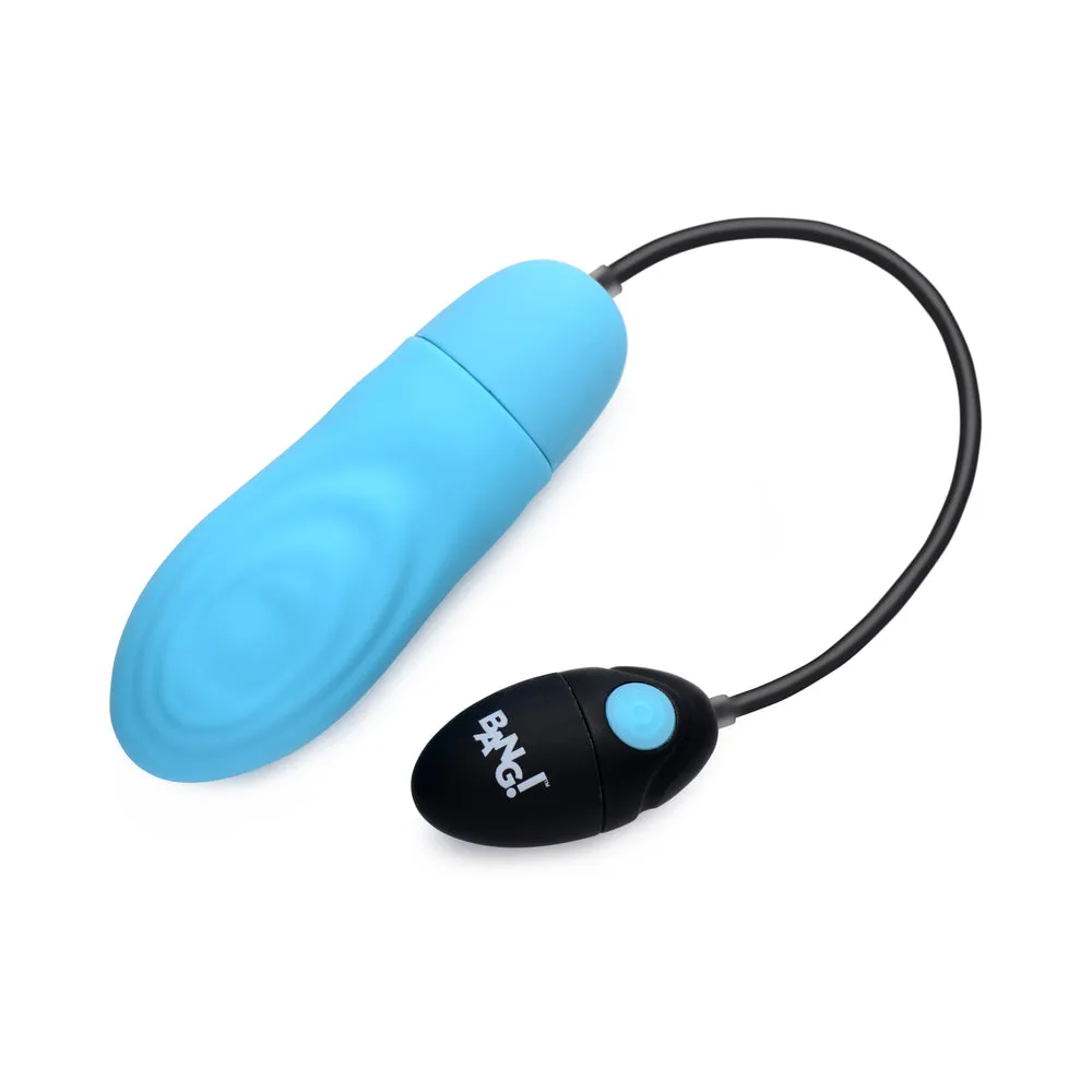 BANG! 7X Pulsing Rechargeable Silicone Bullet Blue