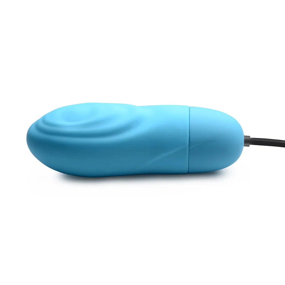 BANG! 7X Pulsing Rechargeable Silicone Bullet Blue