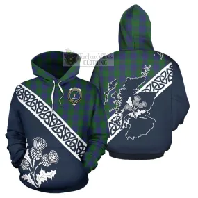 Barclay Tartan Hoodie Featuring Thistle and Scotland Map