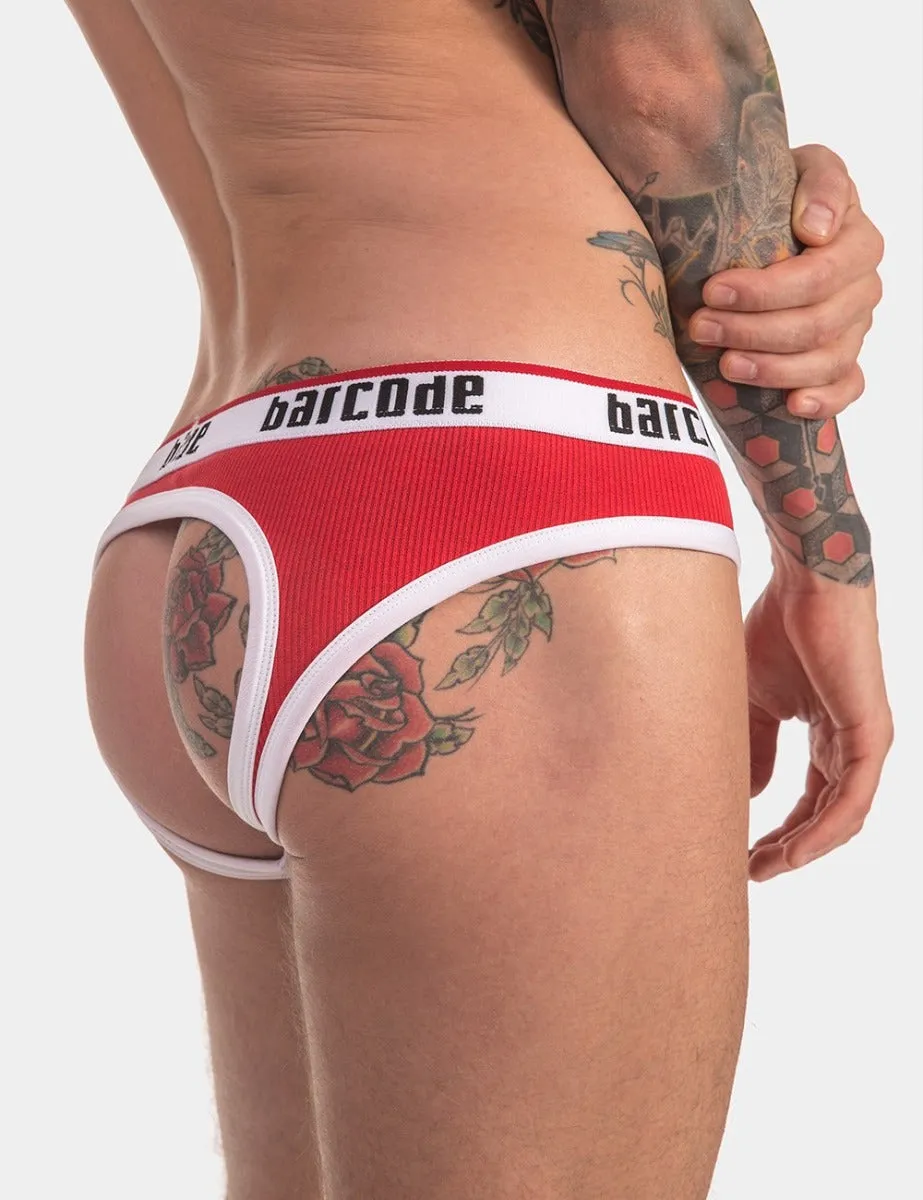 Barcode Berlin Backless Brief Maxime Red White