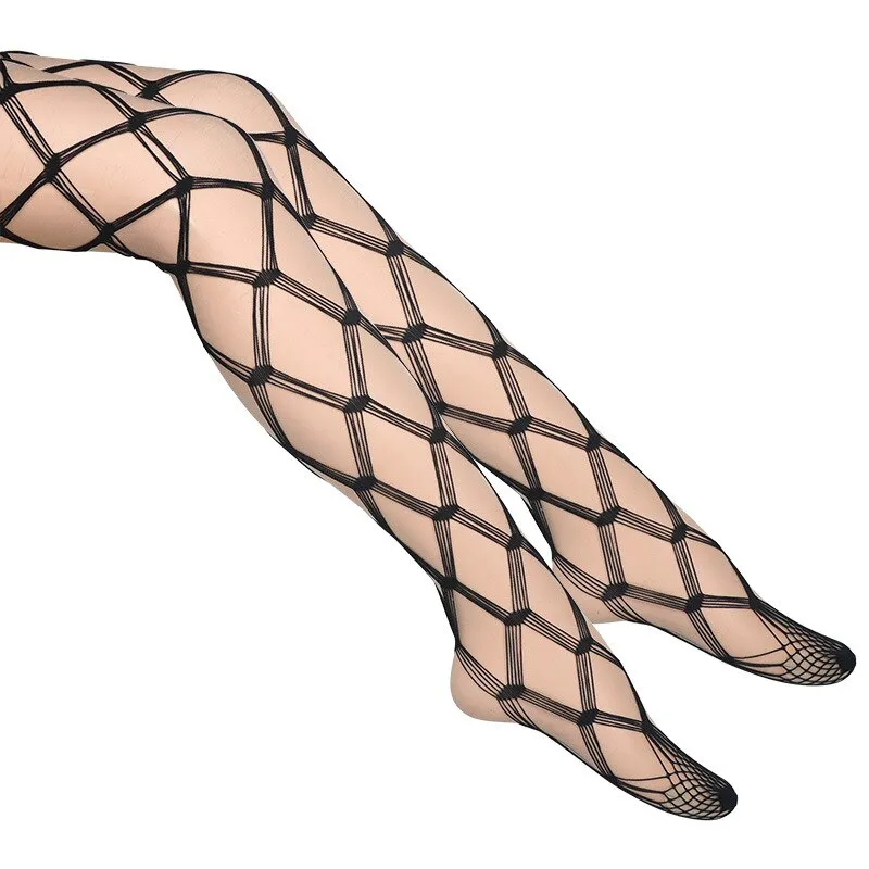 Black Gothic Diamond Patterned Tights