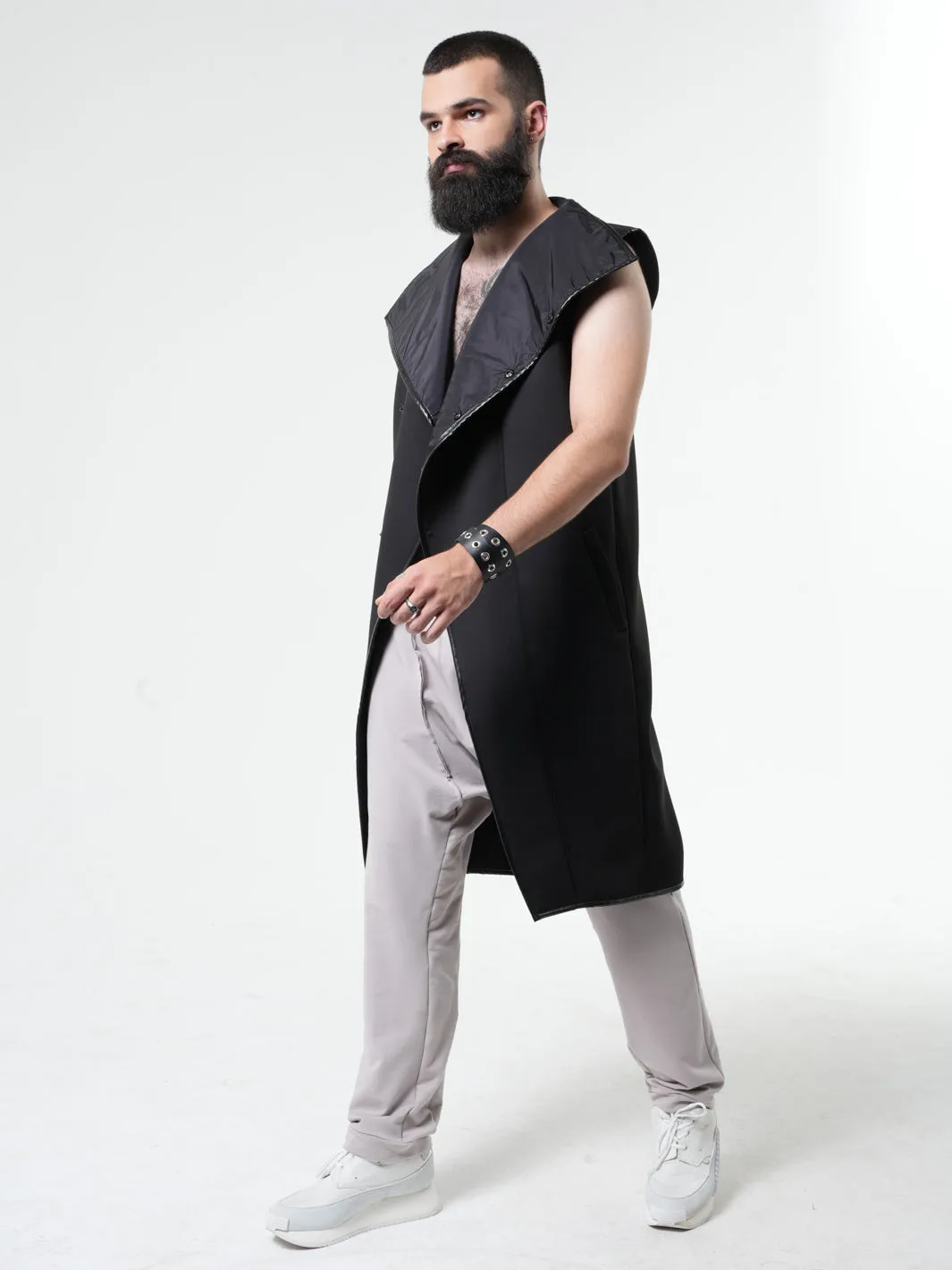 Black Menswear Futuristic Vest