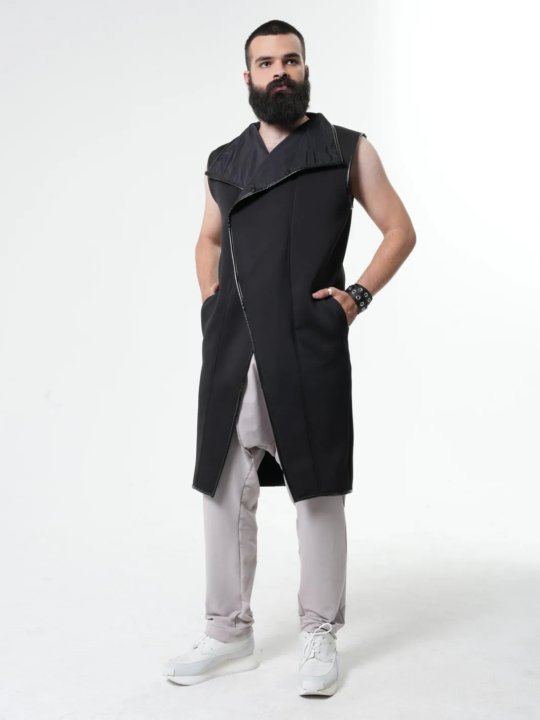 Black Menswear Futuristic Vest