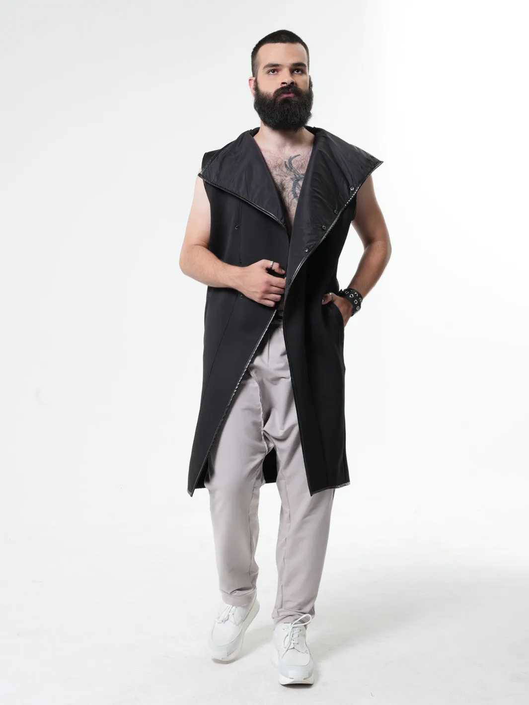 Black Menswear Futuristic Vest