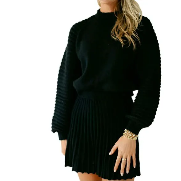 Black Mock Neck Sweater