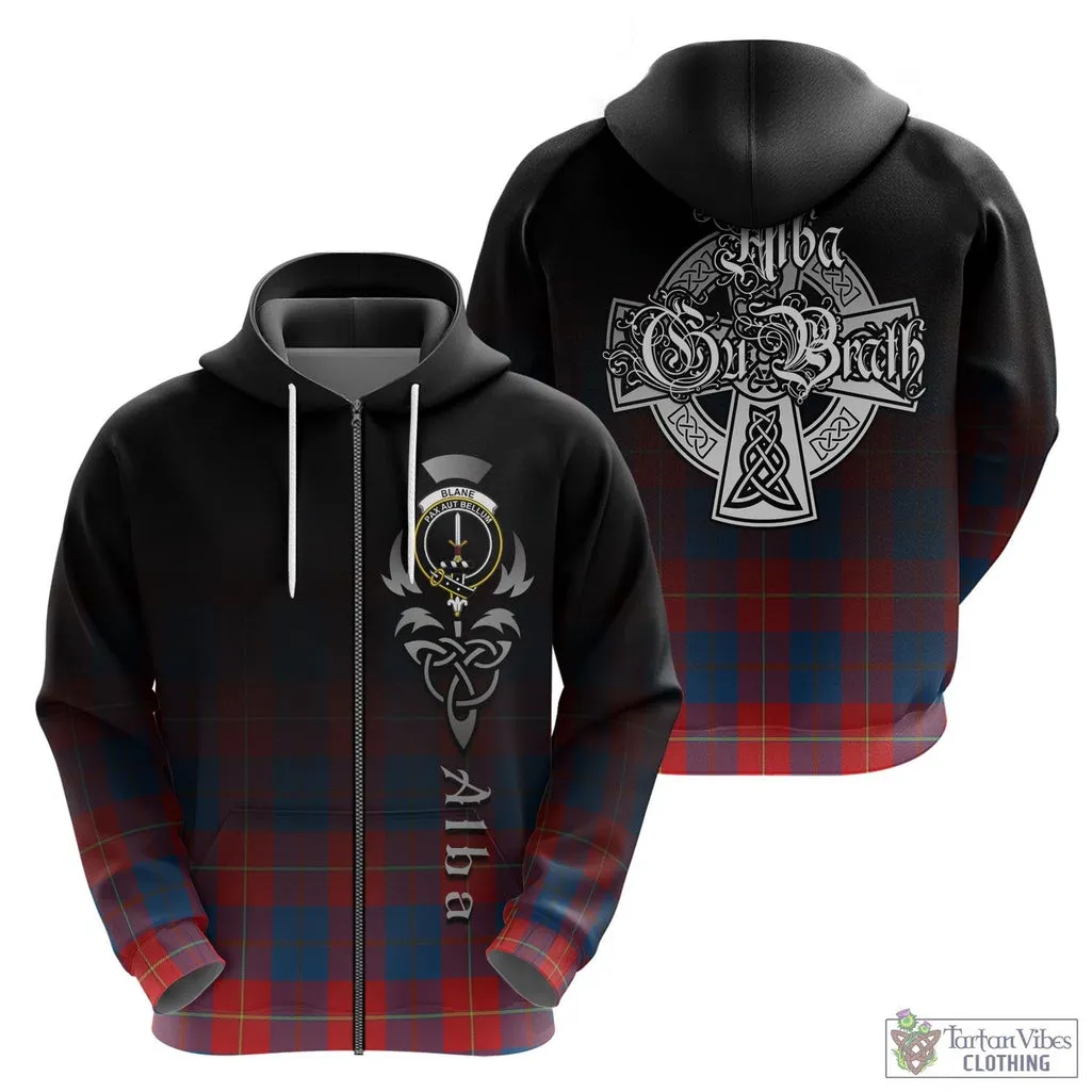 Blane Tartan Hoodie Featuring Alba Gu Brath Family Crest Celtic Inspired