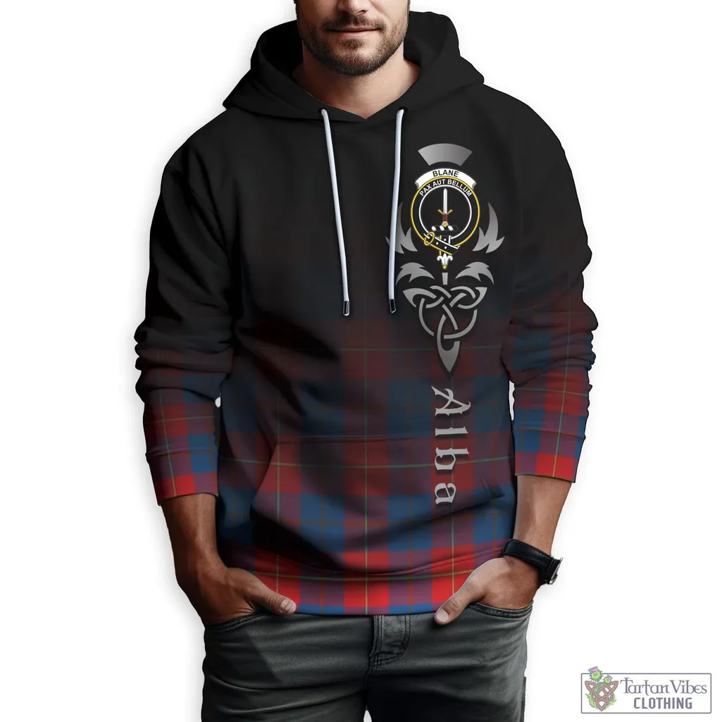 Blane Tartan Hoodie Featuring Alba Gu Brath Family Crest Celtic Inspired