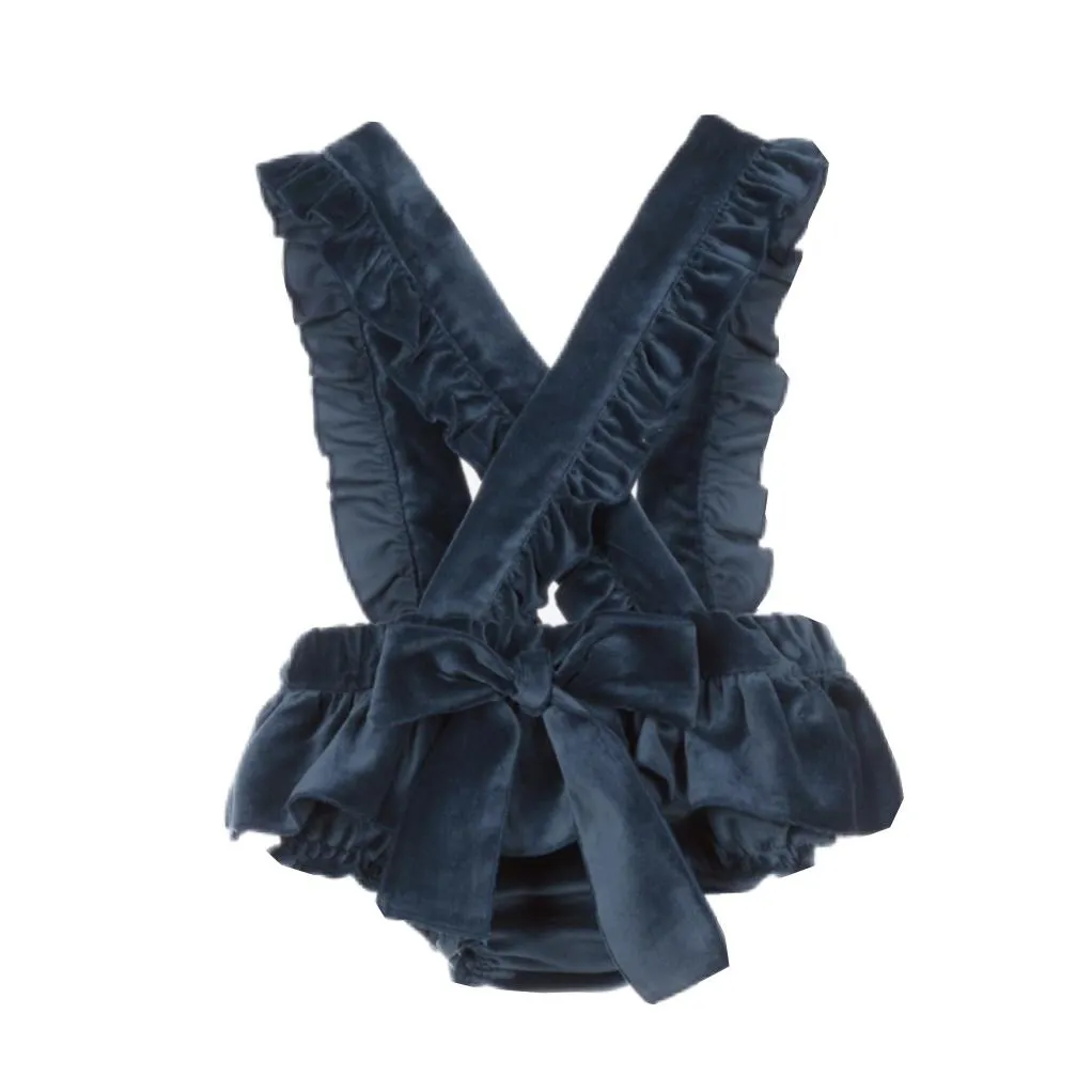 Blue Velvet Bloomers With Strap