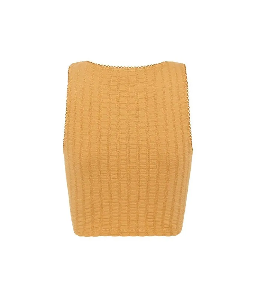 Bonnie Organic Rib Crop Top Mustard