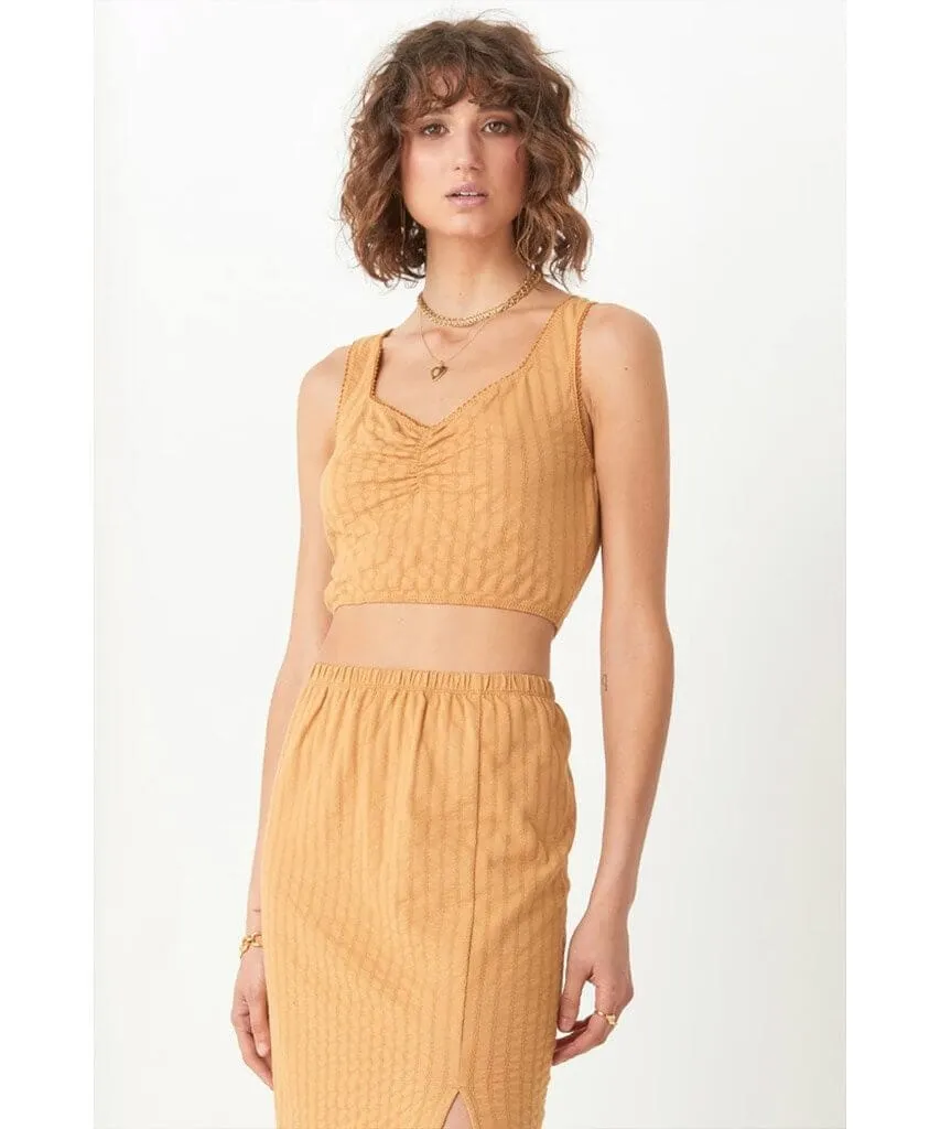 Bonnie Organic Rib Crop Top Mustard