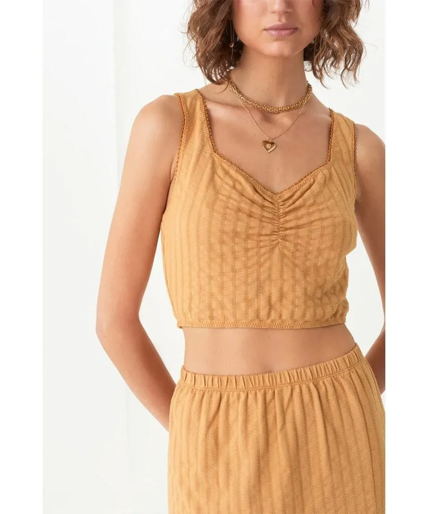 Bonnie Organic Rib Crop Top Mustard