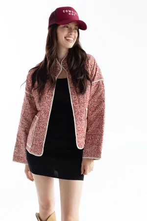 Brick and Ivory Quilted Jacket