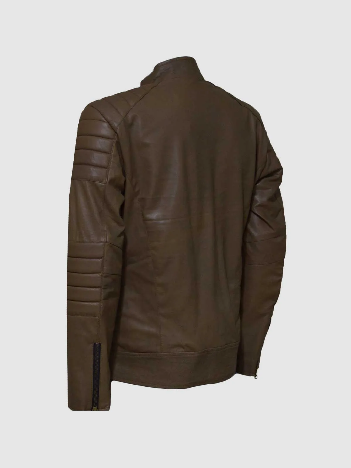 Brown Quilted Leather Jacket