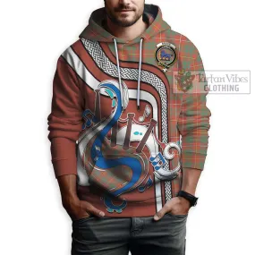 Bruce Ancient Tartan Hoodie with Epic Bagpipe Style