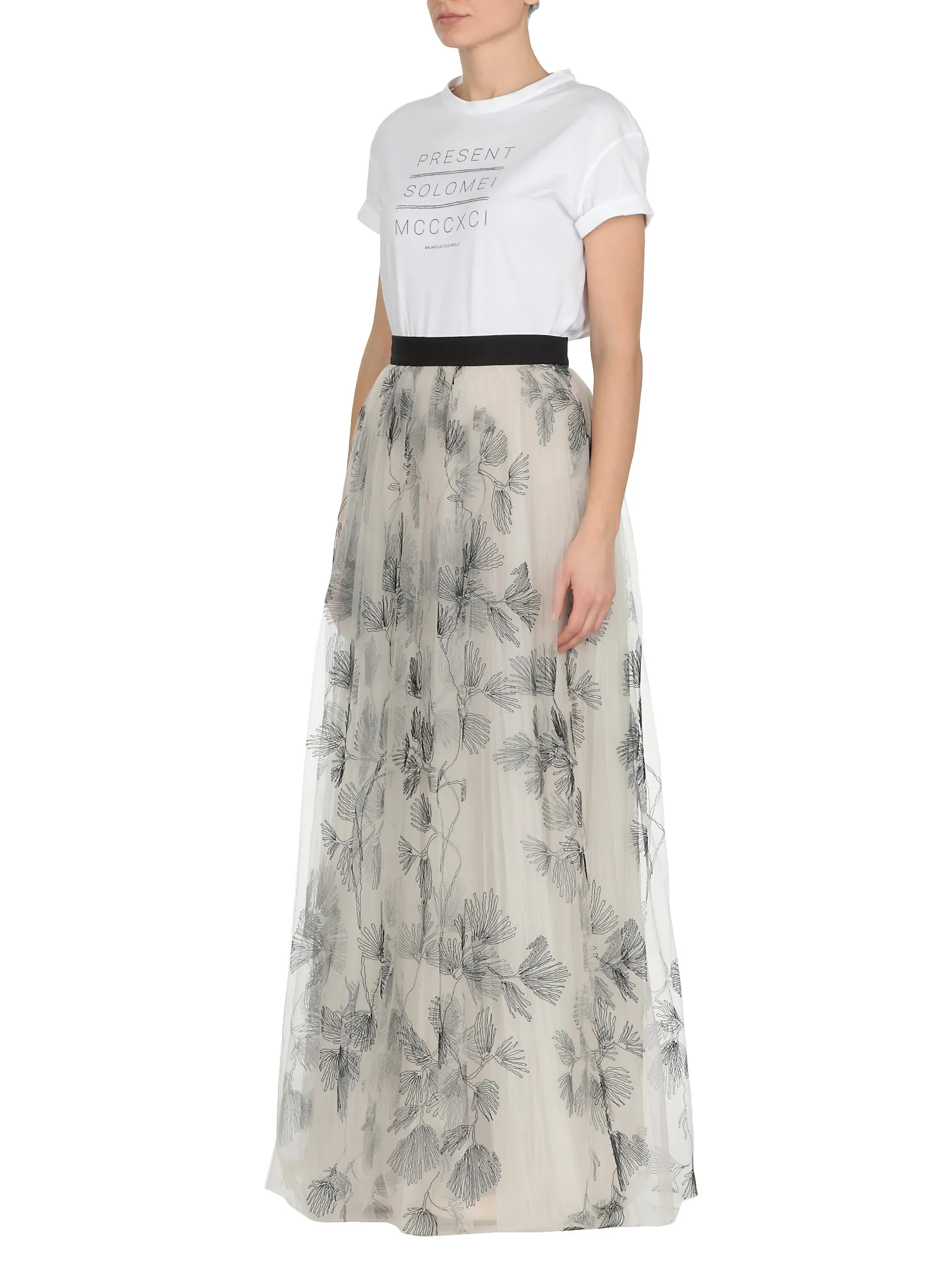 Brunello Cucinelli Floral Layered Skirt