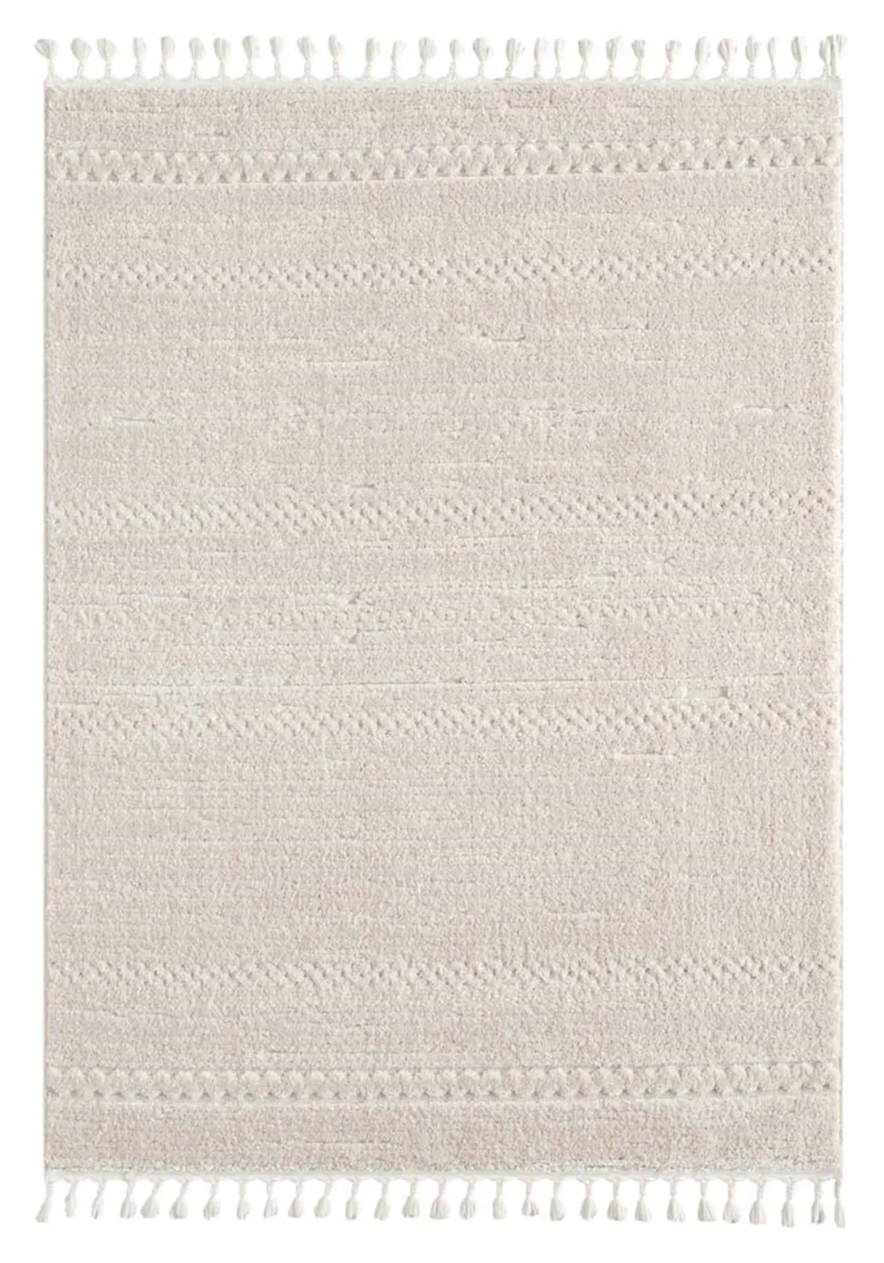 Bursa 3630 Fringed Tribal Ivory Rug