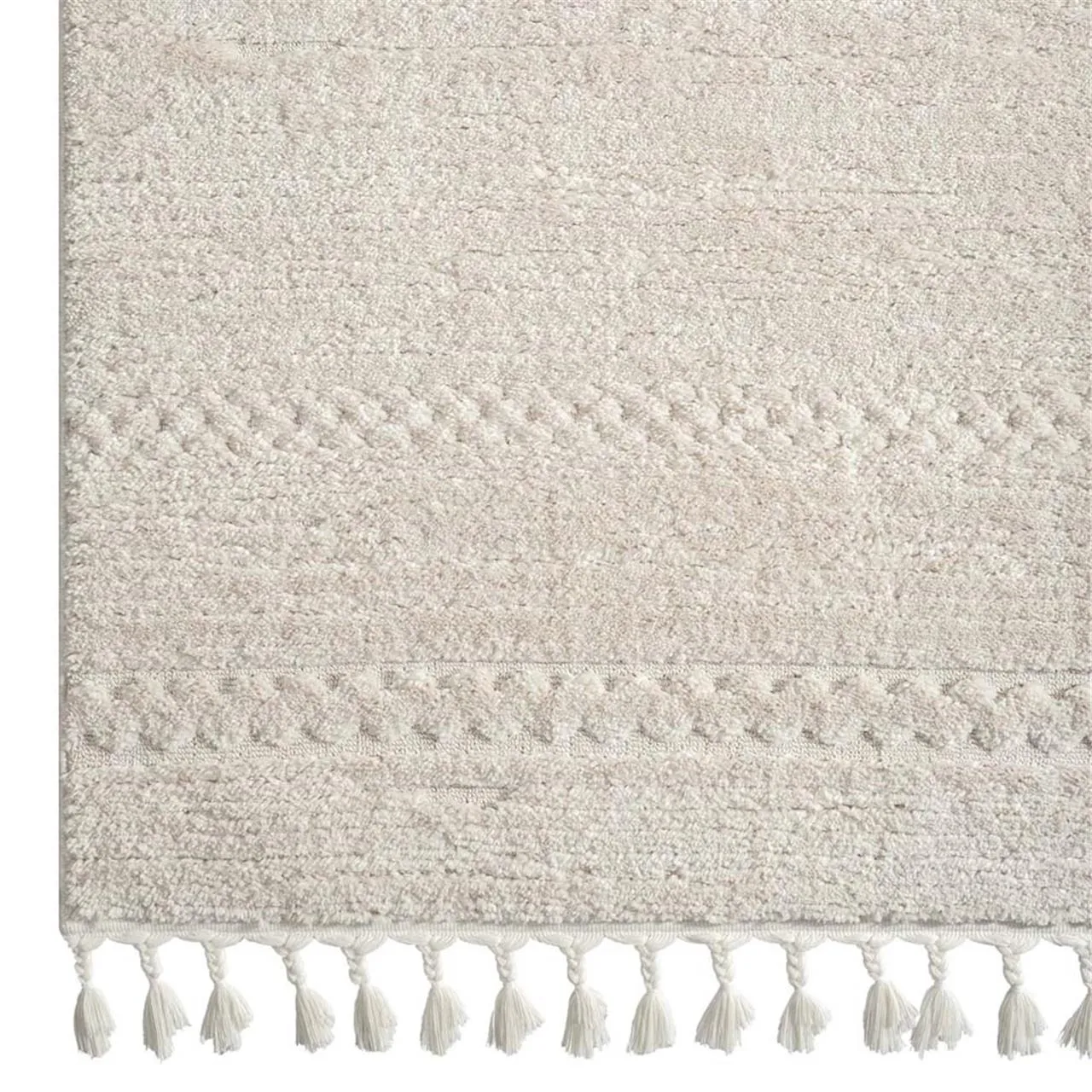 Bursa 3630 Fringed Tribal Ivory Rug