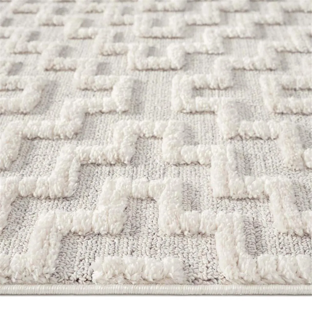 Bursa 3631 Fringed Tribal Light Grey Rug