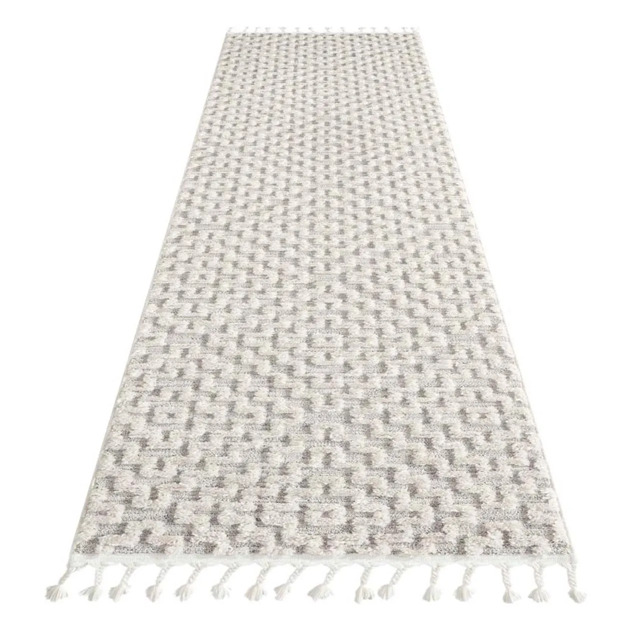 Bursa 3631 Fringed Tribal Light Grey Rug