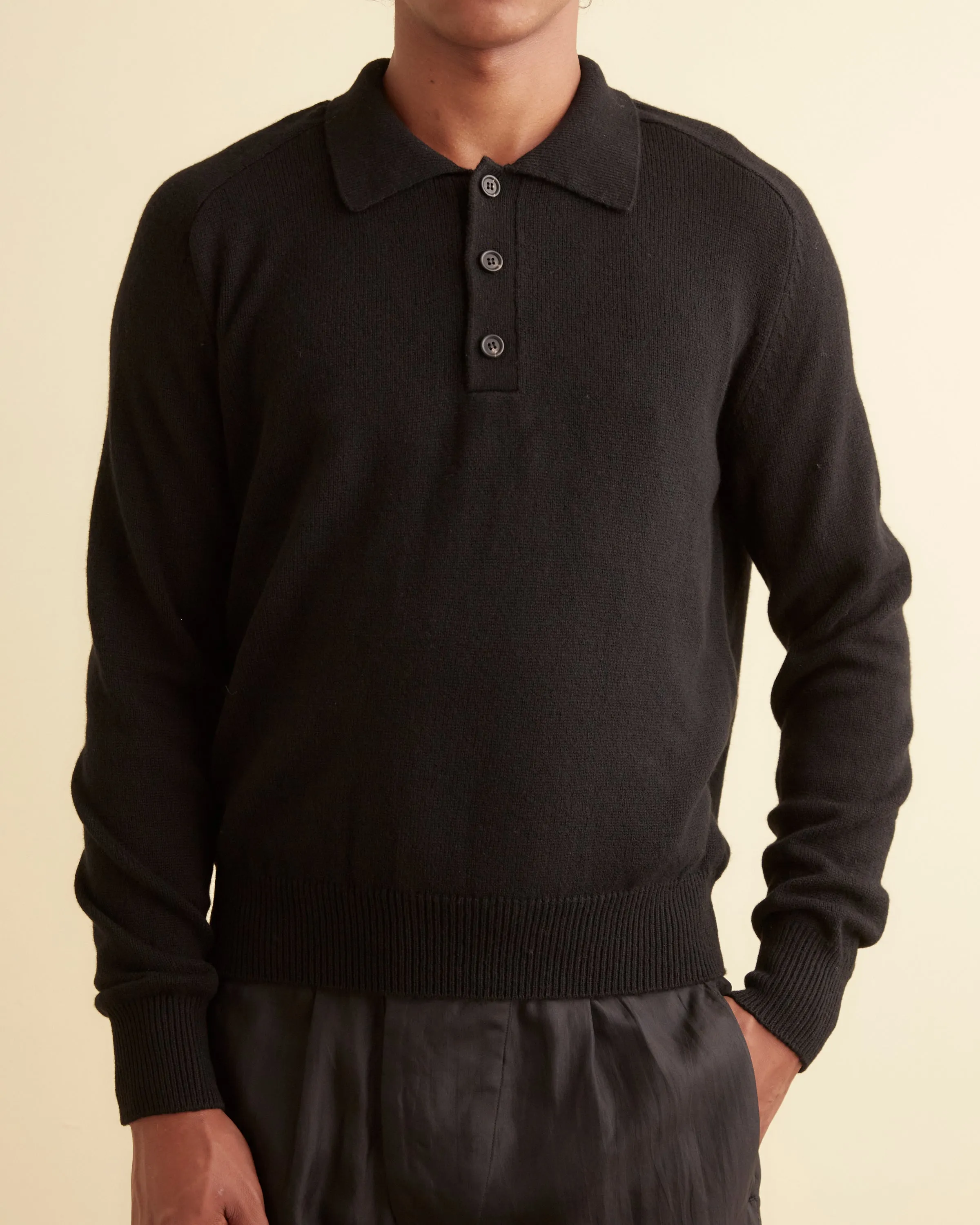 Cashmere Polo - Black