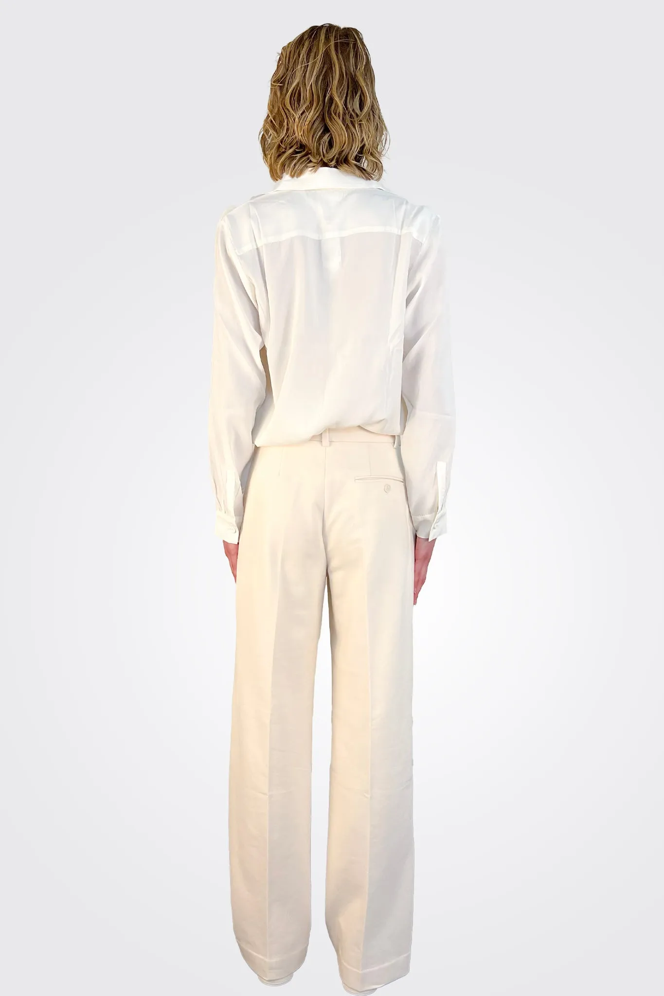 Cashmere Touch High Waisted Trousers - Off White