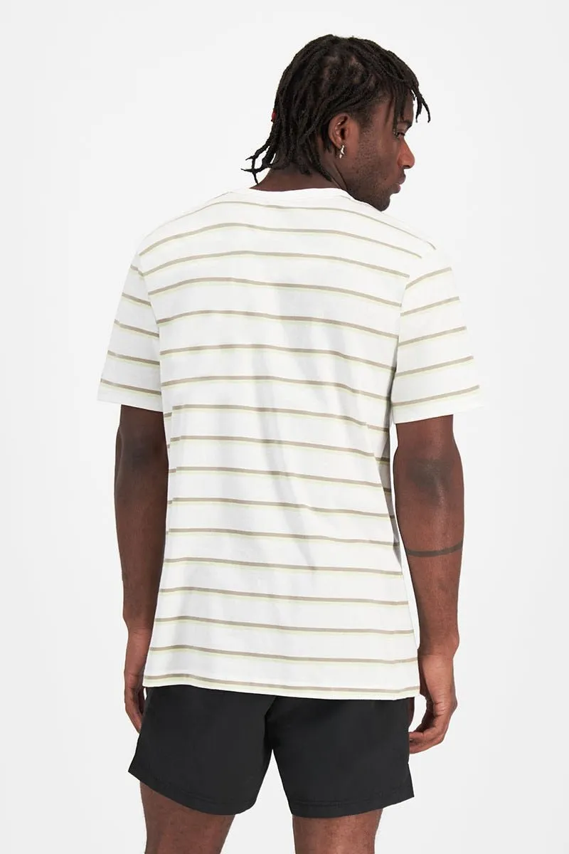 CHAMPION MEN'S STRIPE WHITE TEE