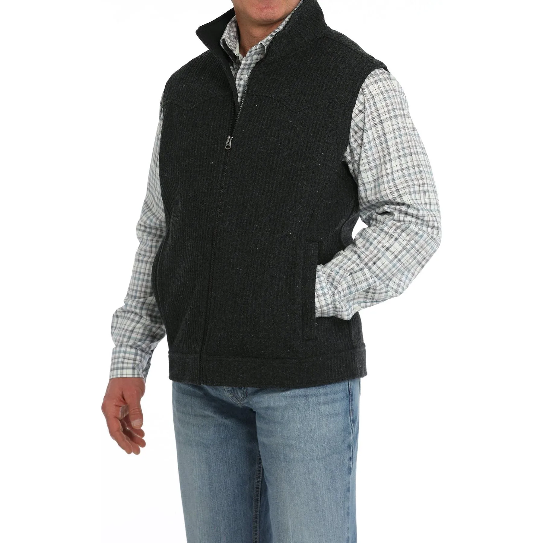 CInch Men's Wool Bonded Vest - Black